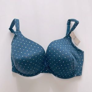 NWT Lane Bryant / Cacique Dotted Cotton Boost Plunge Bra